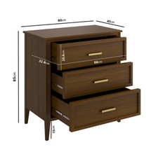 Walnut Chest of 3 Drawers -