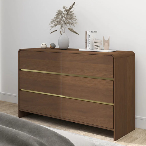 Walnut brown chest - chest, of