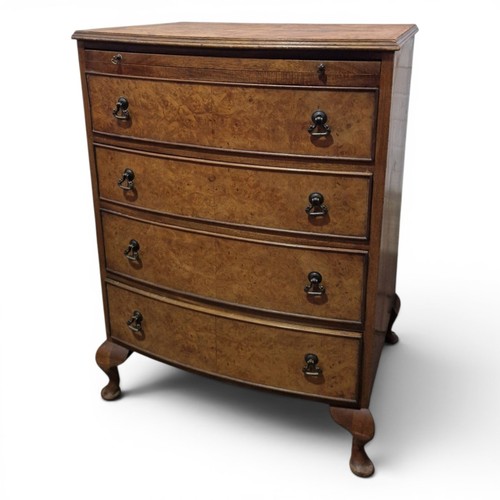 Walnut bow front chest - walnut, 4