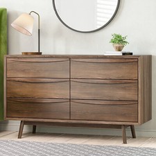 Wide Walnut Mid-Century Chest